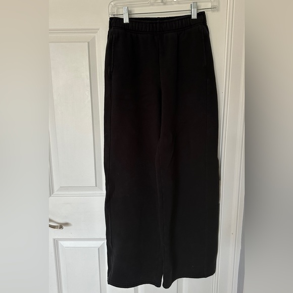 aerie Pants - Black Wide-Leg Aerie Sweatpants